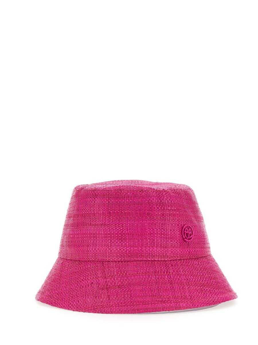 RUSLAN BAGINSKIY RUSLAN BAGINSKIY BUCKET HAT WITH LOGO FUCHSIA