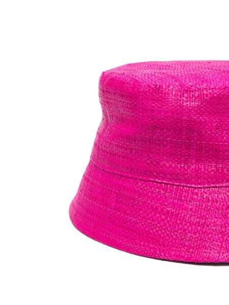 Palarii RUSLAN BAGINSKIY Ruslan Baginskiy Straw Bucket Hat PINK Femei (BM 10368950) 2
