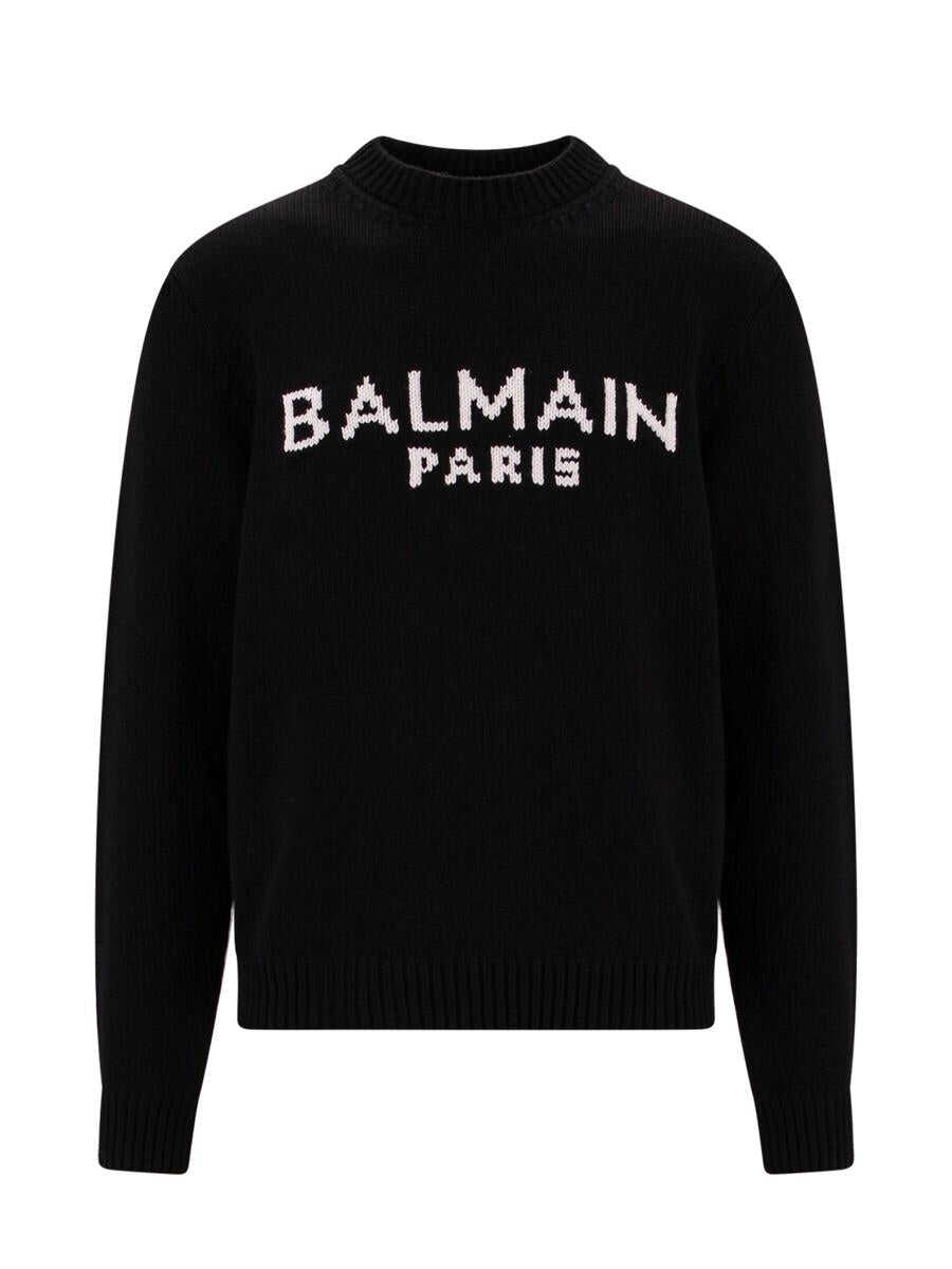 Balmain BALMAIN CREW-NECK WOOL SWEATER BLACK