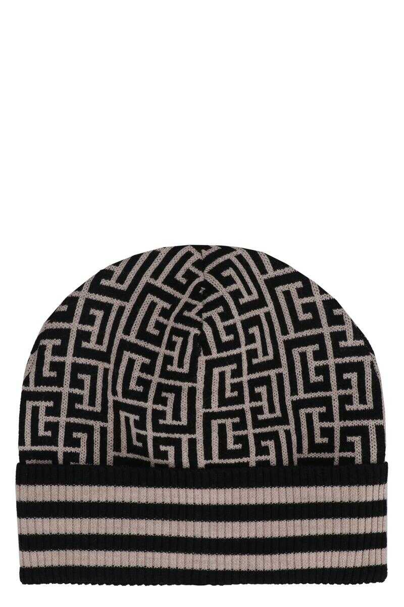 Balmain BALMAIN WOOL HAT BLACK