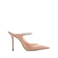 Pantofi cu toc Pink Patent Leather Pumps with Crystal Strap Woman Femei