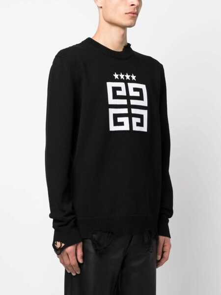 Pulovere Givenchy Givenchy Cotton Crew-Neck Sweater Black Barbati (BM 10373390) 3