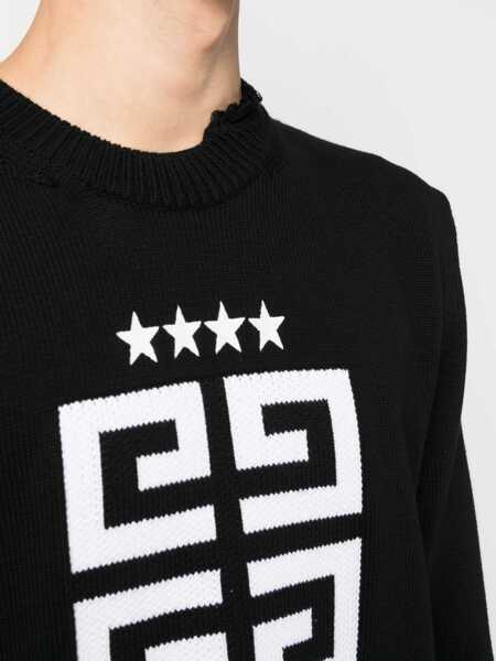 Pulovere Givenchy Givenchy Cotton Crew-Neck Sweater Black Barbati (BM 10373390) 5
