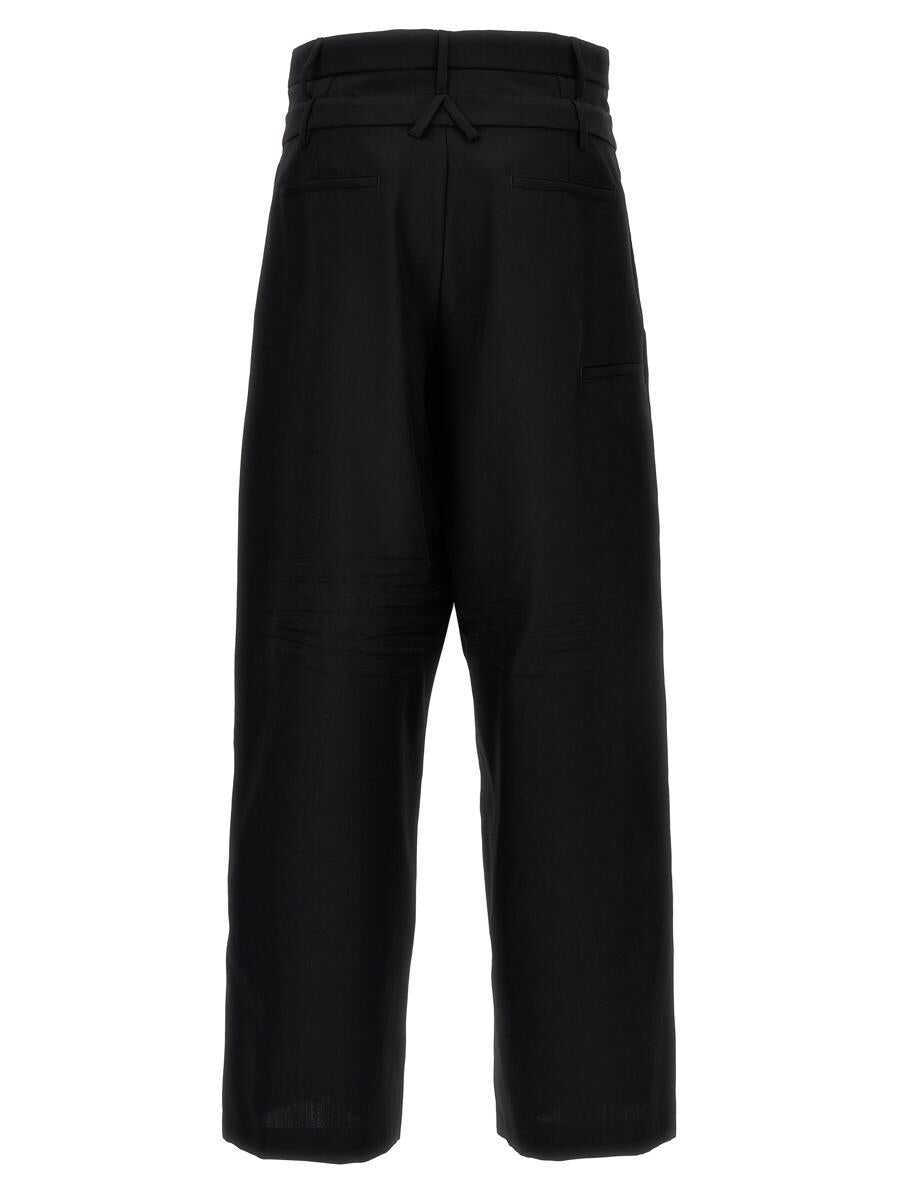 Pantaloni AMBUSH Ambush Double Belted Pants Black Barbati (BM 10373570) 2
