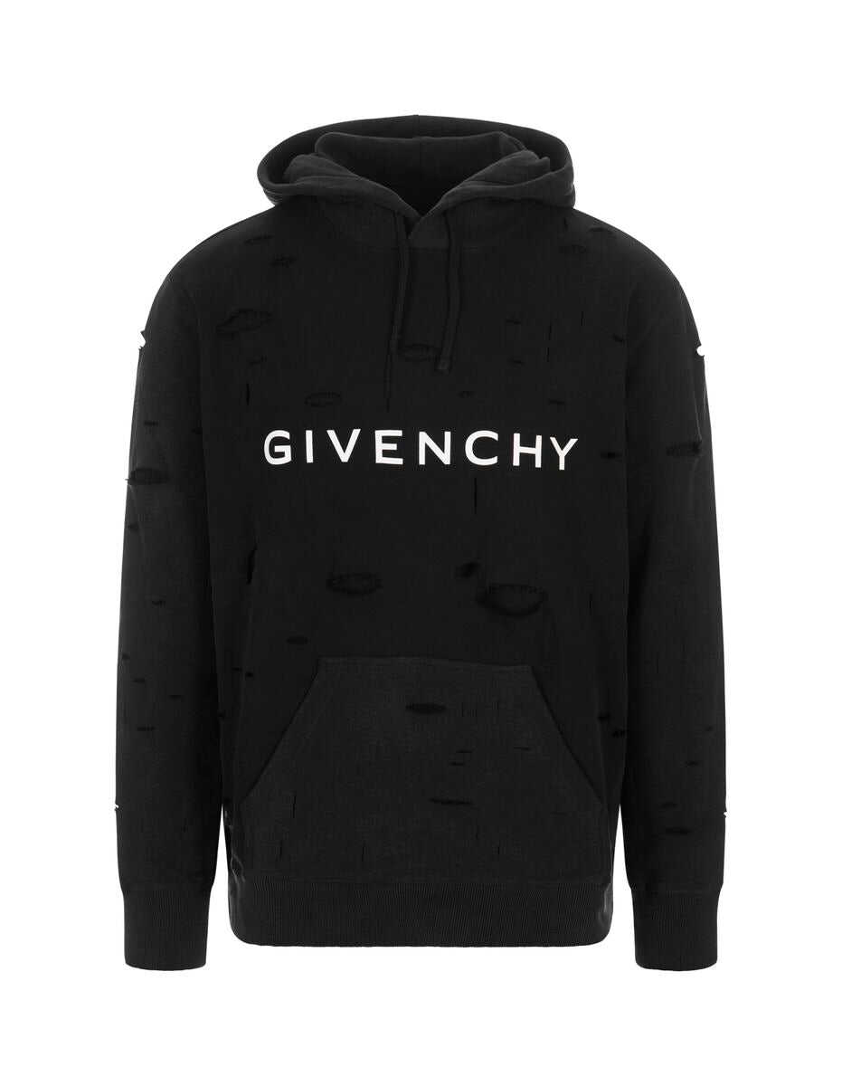Givenchy GIVENCHY GIVENCHY Hoodie With Delavé Destroyed Effect BLACK