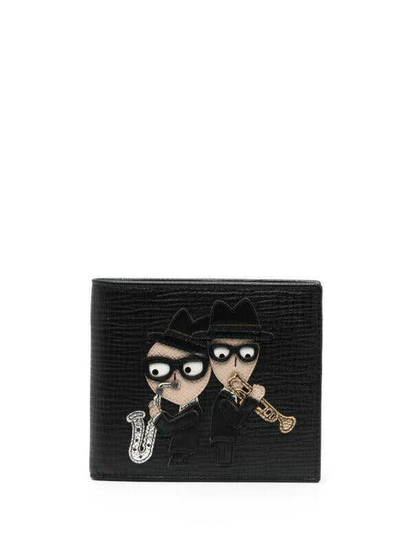 Dolce & Gabbana DOLCE & GABBANA DOLCE&GABBANA logo-print bi-fold leather wallet BLACK