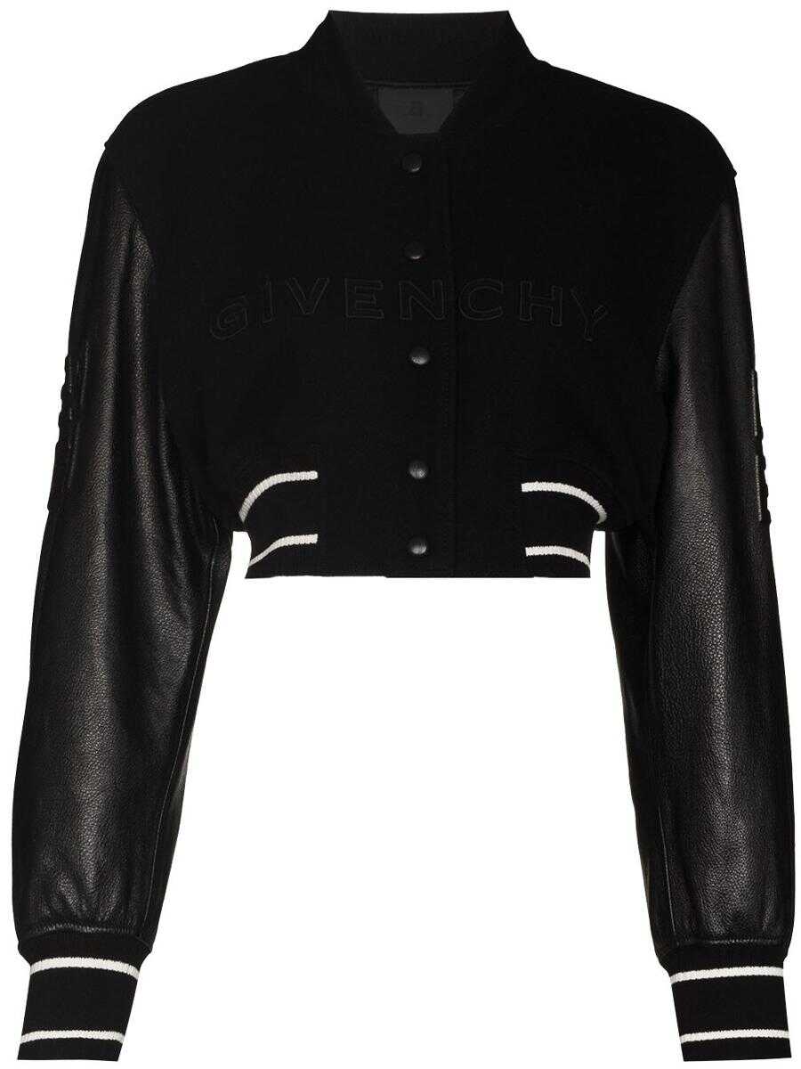 Givenchy GIVENCHY Wool adn leather bomber jacket BLACK