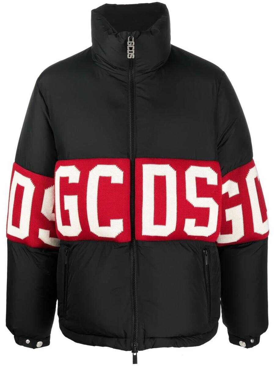 GCDS GCDS DOWN JACKET WITH LOGO BLACK