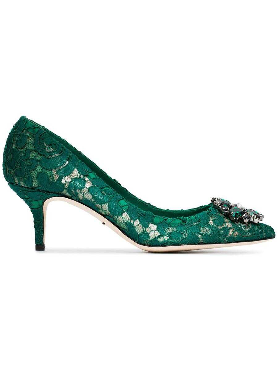 Dolce & Gabbana DOLCE & GABBANA Bellucci lace pumps GREEN