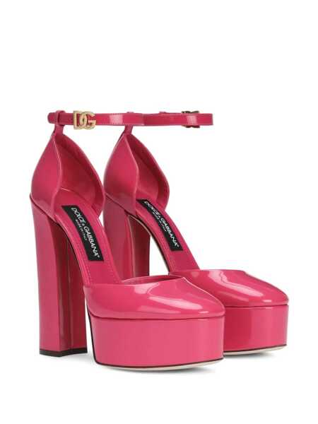 Pantofi cu toc Dolce & Gabbana Dolce & Gabbana Glossy Leather Platform Pumps PINK Femei (BM 10385711) 2