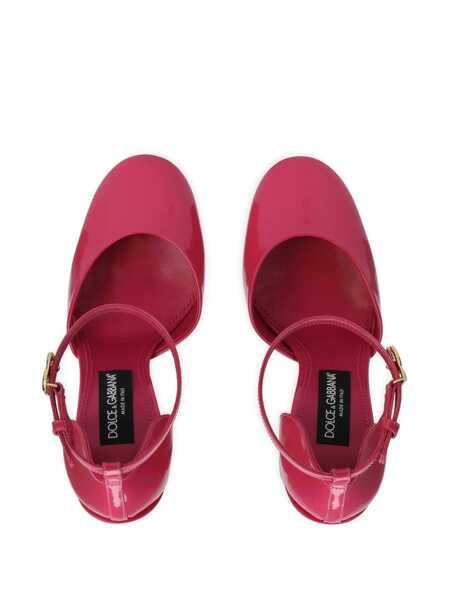 Pantofi cu toc Dolce & Gabbana Dolce & Gabbana Glossy Leather Platform Pumps PINK Femei (BM 10385711) 4