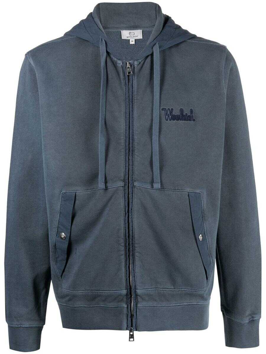 Woolrich WOOLRICH MIXMEDIA FULL ZIP HOODIE CLOTHING BLUE