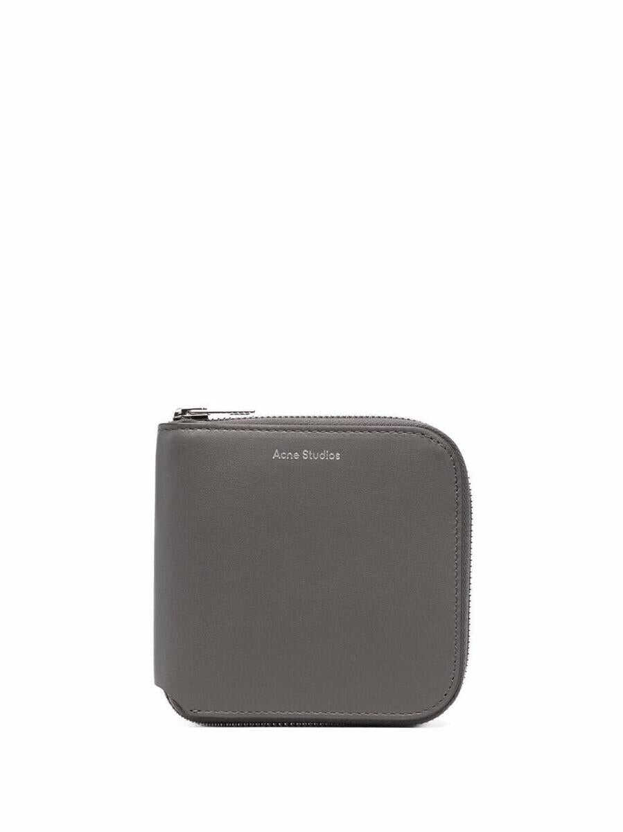 Acne Studios ACNE STUDIOS Leather zipped wallet GREY