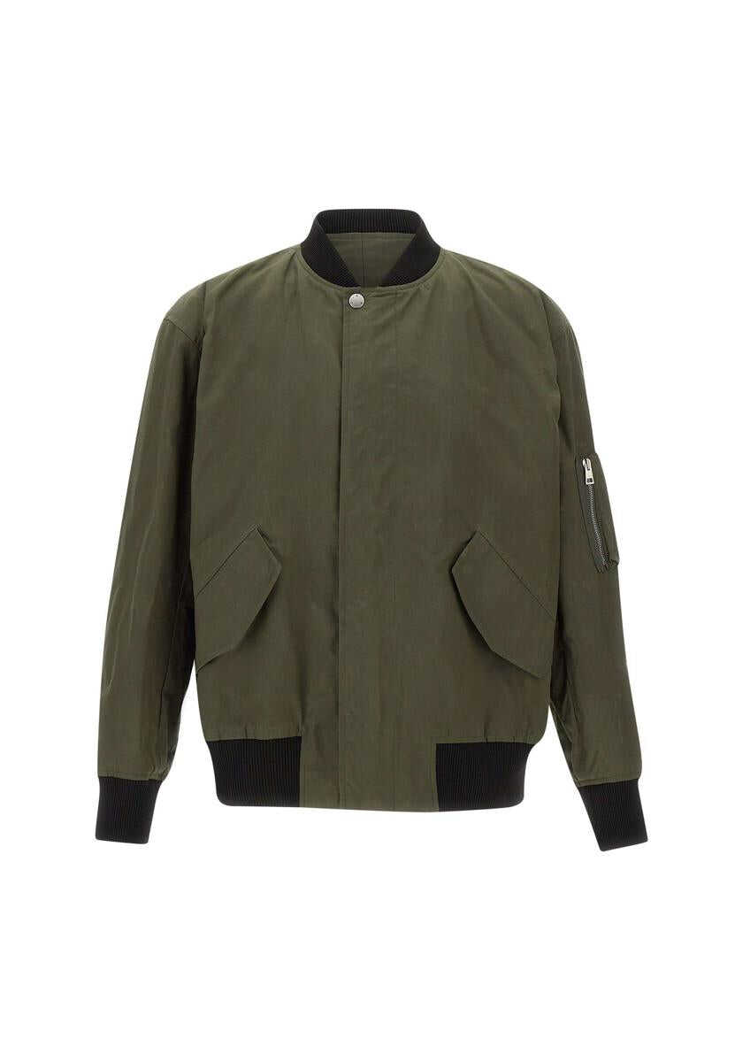 A.P.C. \'Hamilton\' Military Green Bomber Jacket with Flap Pockets in Cotton Man GREEN