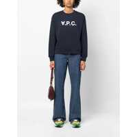 Imbracaminte Dama pagina 648 - Pulovere A.P.C. Elisa Blue Crewneck Sweatshirt With Contrasting Logo Print In Cotton Woman BLUE Femei (BM 10398233) - B-mall.ro