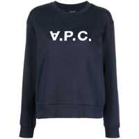 Pulovere 'Elisa' Blue Crewneck Sweatshirt With Contrasting Logo Print In Cotton Woman Femei