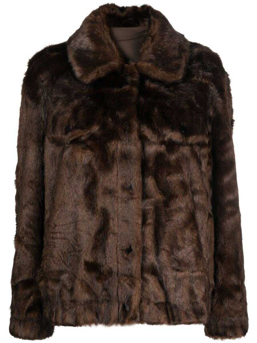 ERMANNO FIRENZE ERMANNO FIRENZE Faux-fur jacket Brown