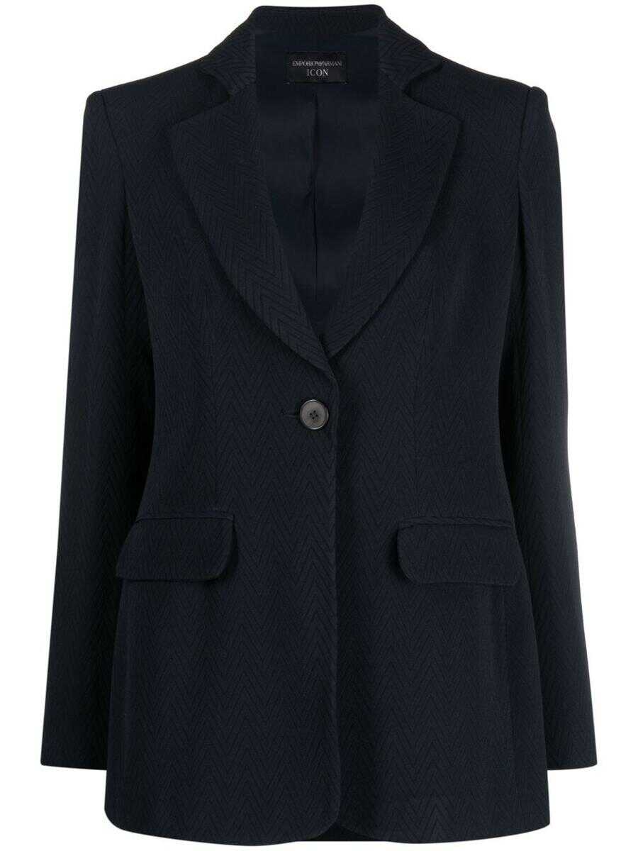 EA7 EA7 EMPORIO ARMANI Single-breasted blazer jacket Black