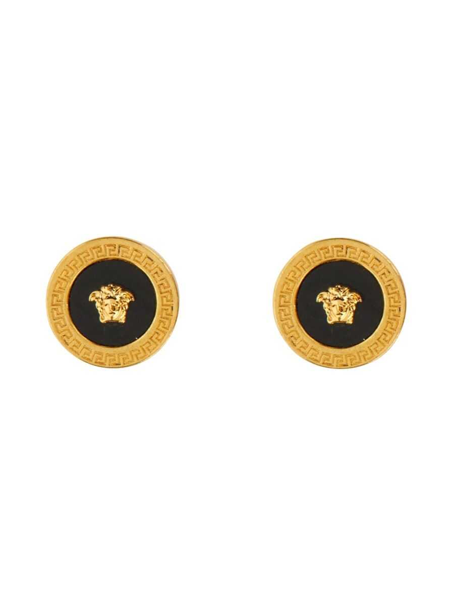 Versace Black and Gold Earrings with Medusa Detail in Metal Woman Golden image12