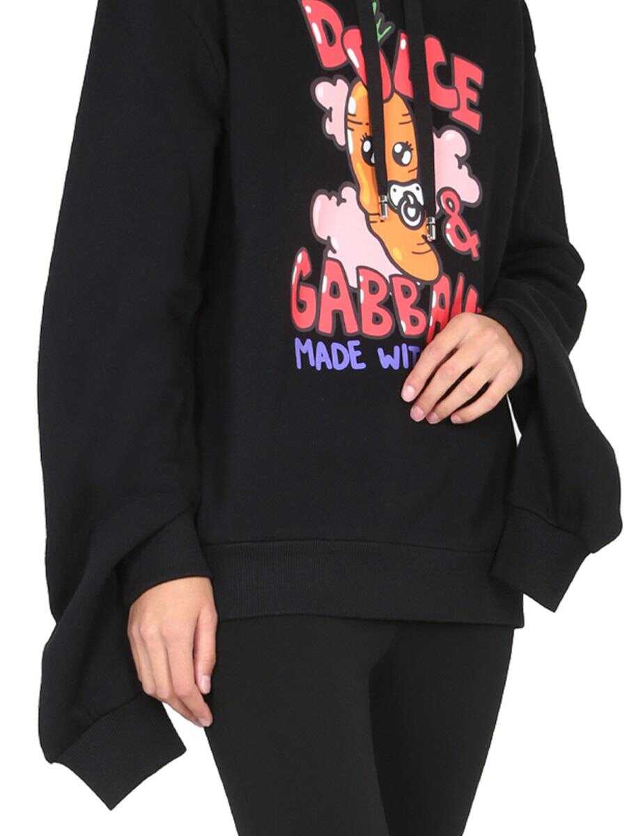 Dolce & Gabbana DOLCE & GABBANA SWEATSHIRT WITH PRINT BY GIAMPIERO D\'ALESSANDRO BLACK