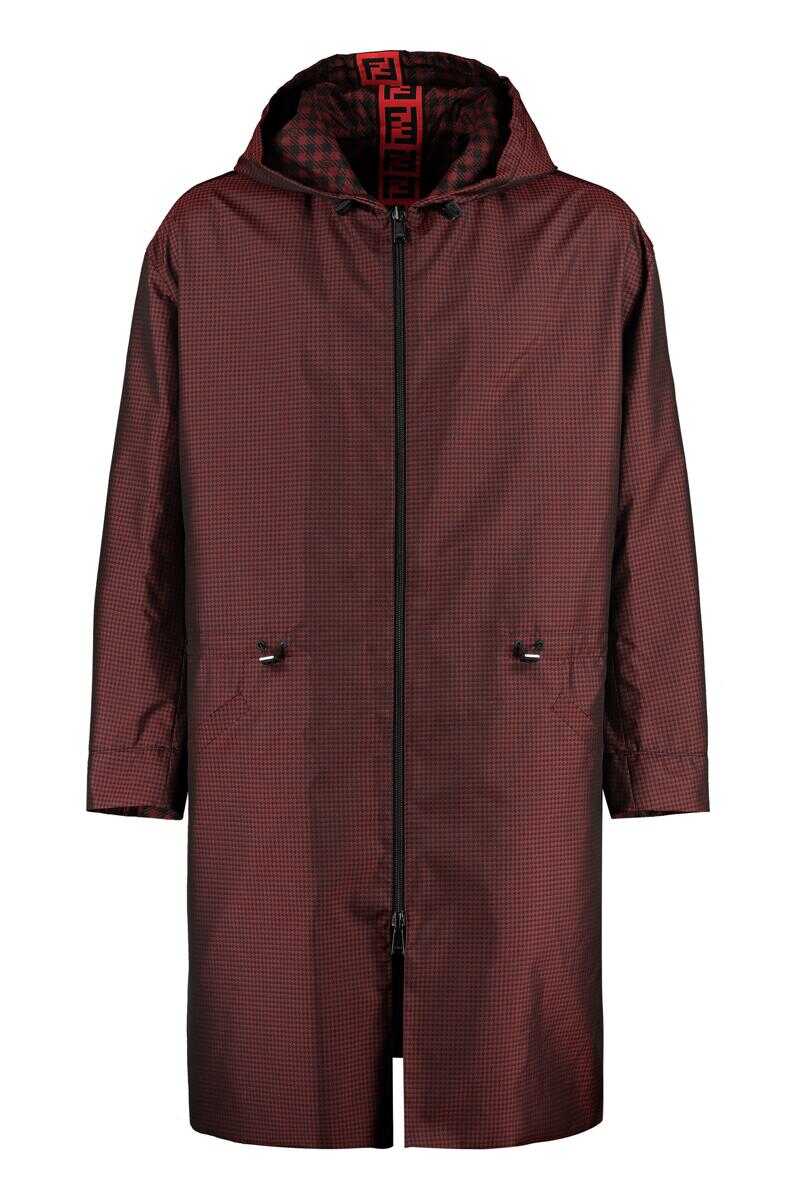 Fendi FENDI HOODED RAINCOAT red