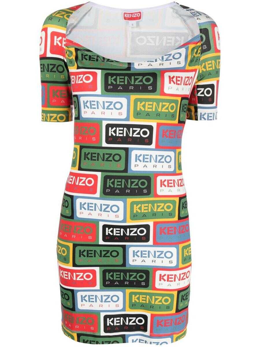 Kenzo KENZO PARIS LABEL BODYCON DRESS CLOTHING MU MULTICOLOR