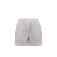 Pantaloni scurti White Short With Elastic Waistband In Broderie Anglaise Woman Femei