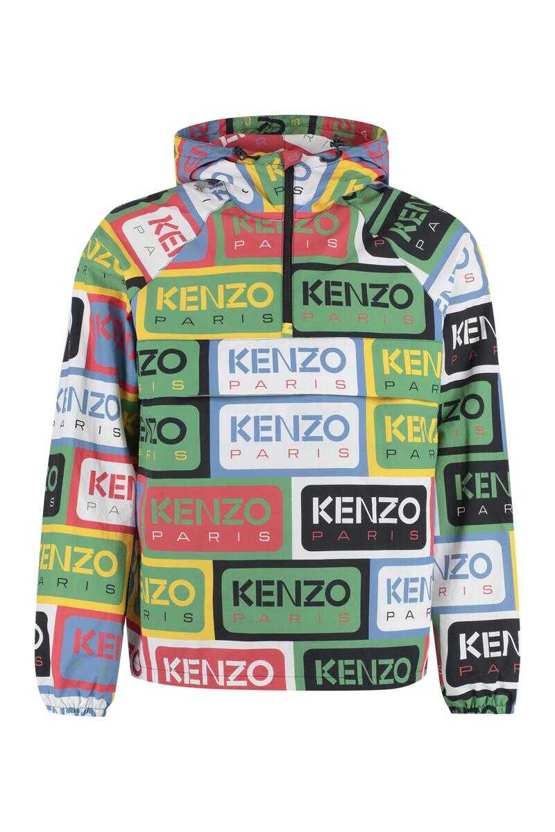 KENZO KENZO ALL-OVER LOGO RAINCOAT MULTICOLOR