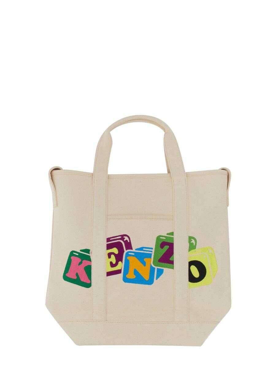 Kenzo KENZO BOKE BLOCKS TOTE BAG POWDER