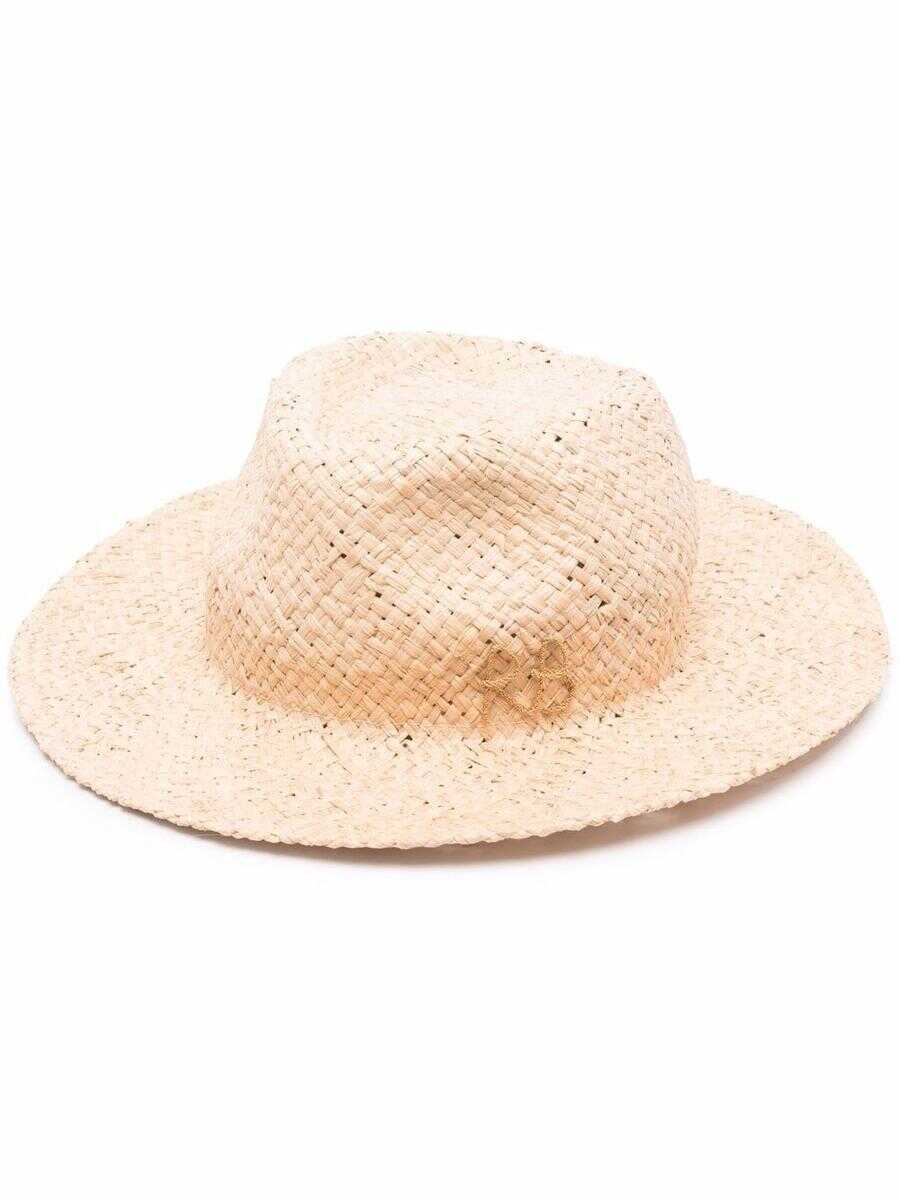 RUSLAN BAGINSKIY RUSLAN BAGINSKIY Fedora straw hat Beige