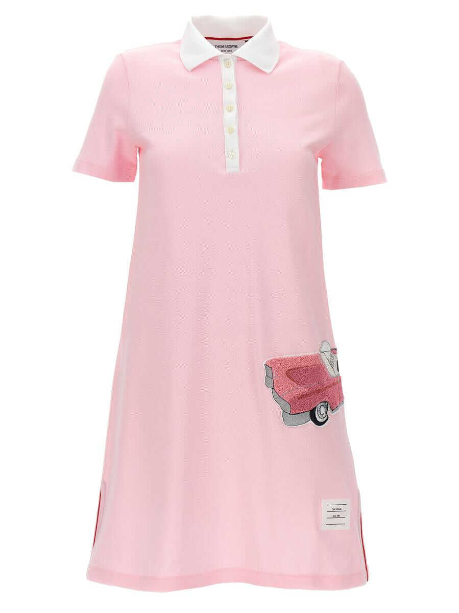 Thom Browne THOM BROWNE Patch polo dress PINK