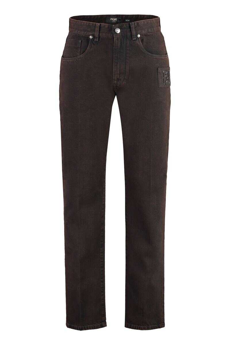 Fendi FENDI 5-POCKET STRAIGHT-LEG JEANS brown