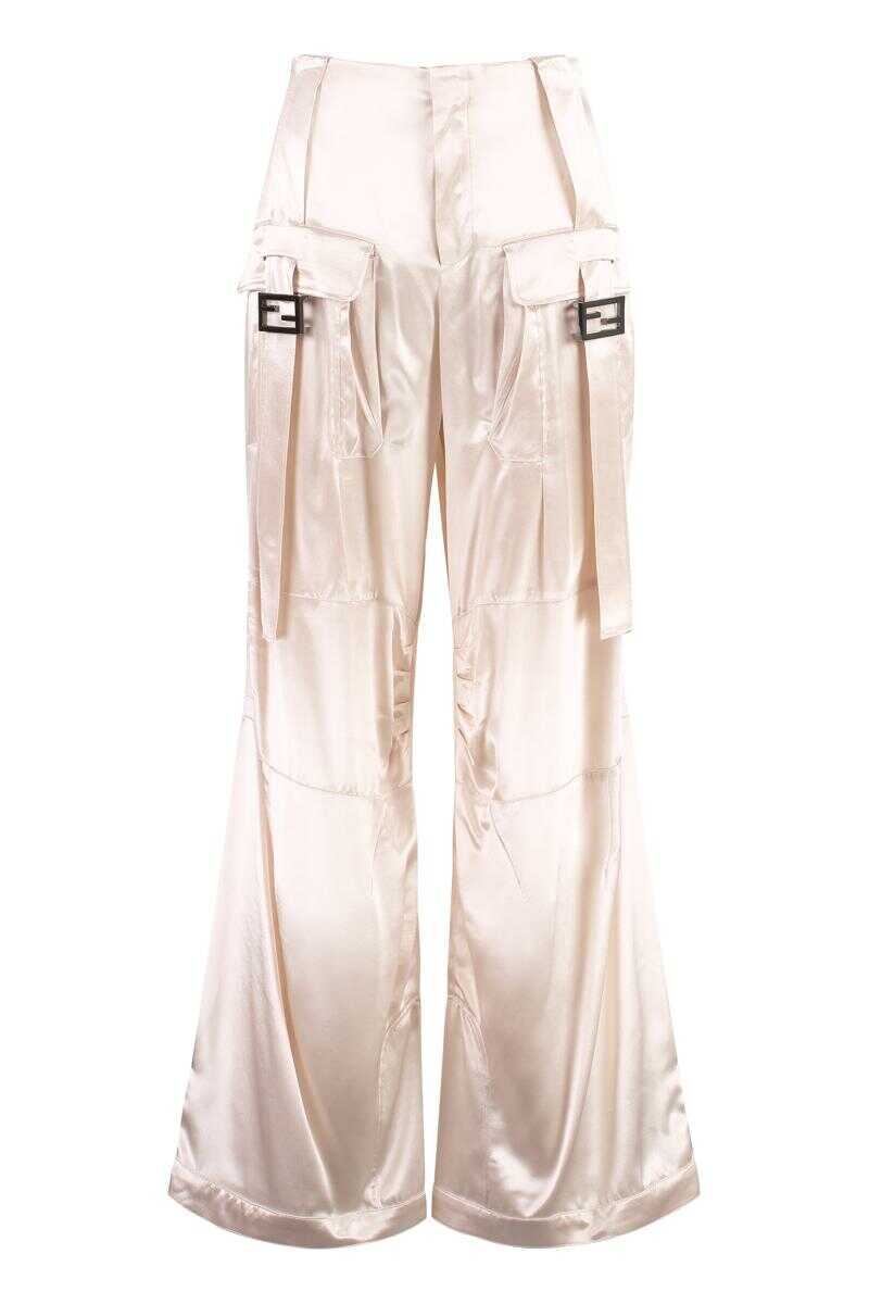 Fendi FENDI VISCOSE CARGO TROUSERS Ivory