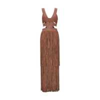 Rochii Hervé Léger 'Low Waist Banded Fringe' Dress Femei
