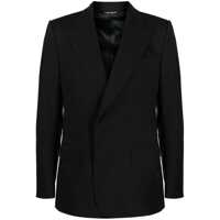 Sacouri 'New Sicilia' Black Single-Breasted Jacket With Concelaed Fastening In Stretch Wool Man Barbati
