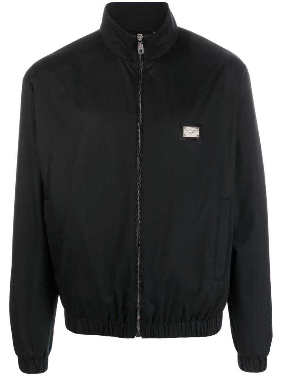 Dolce & Gabbana DOLCE & GABBANA Logo zipped jacket Black