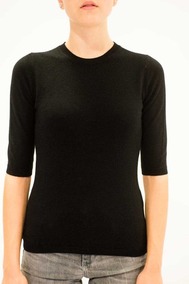 LA ROSE LA ROSE maglia 3/4 cashmere nero