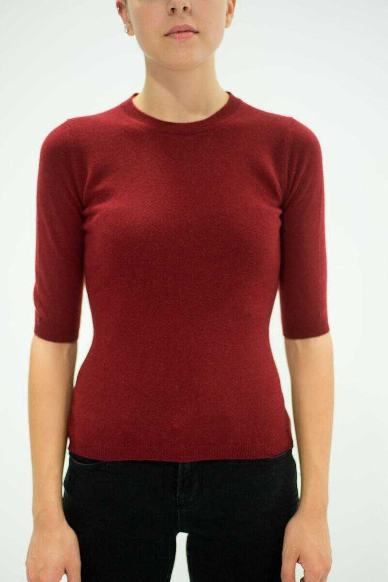 LA ROSE LA ROSE maglia 3/4 cashmere bordeaux