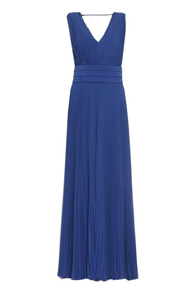 Max Mara MAX MARA GENNARO PLEATED JUMPSUIT blue