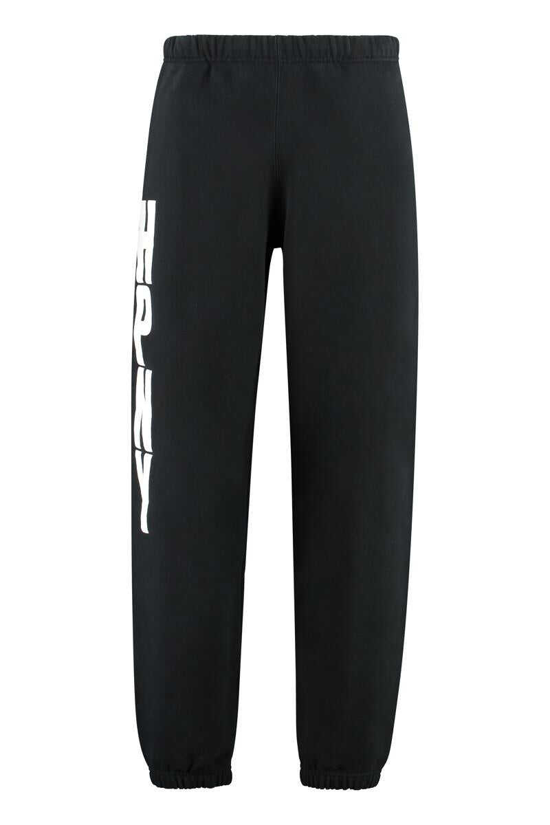 HERON PRESTON HERON PRESTON LOGO DETAIL COTTON TRACK-PANTS BLACK