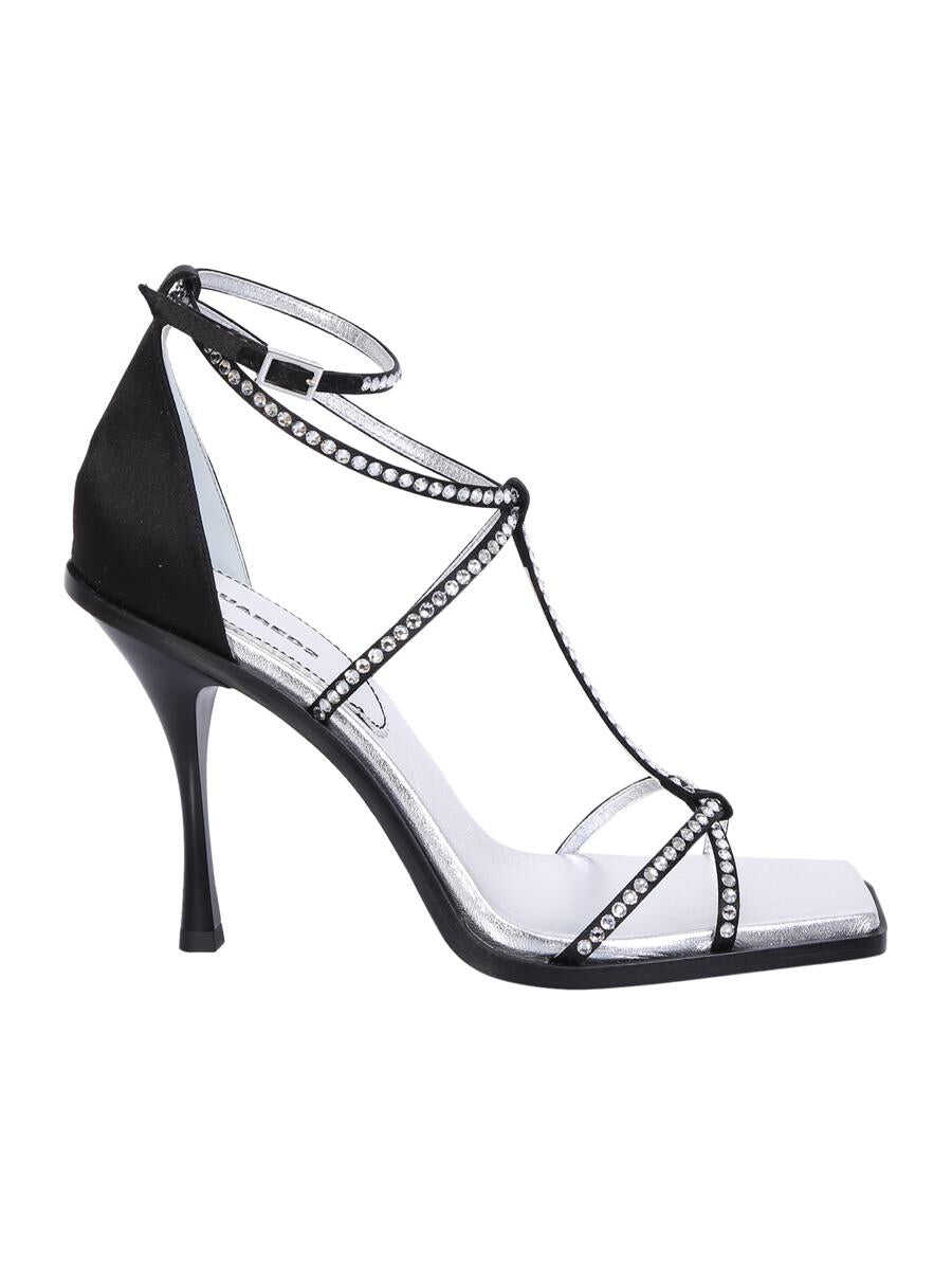 DSQUARED2 DSQUARED2 Crystal-embellished square-toe sandals Black