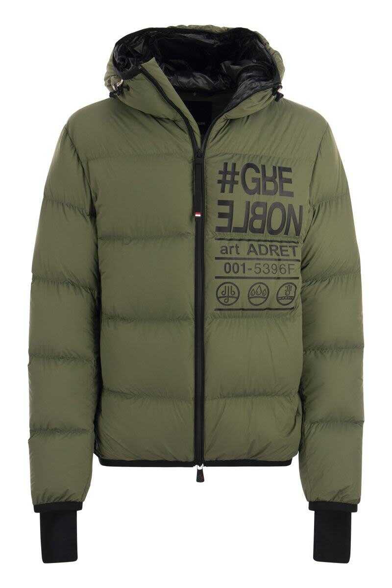 Moncler Grenoble MONCLER GRENOBLE ADRET - Short down jacket with hood OLIVE GREEN