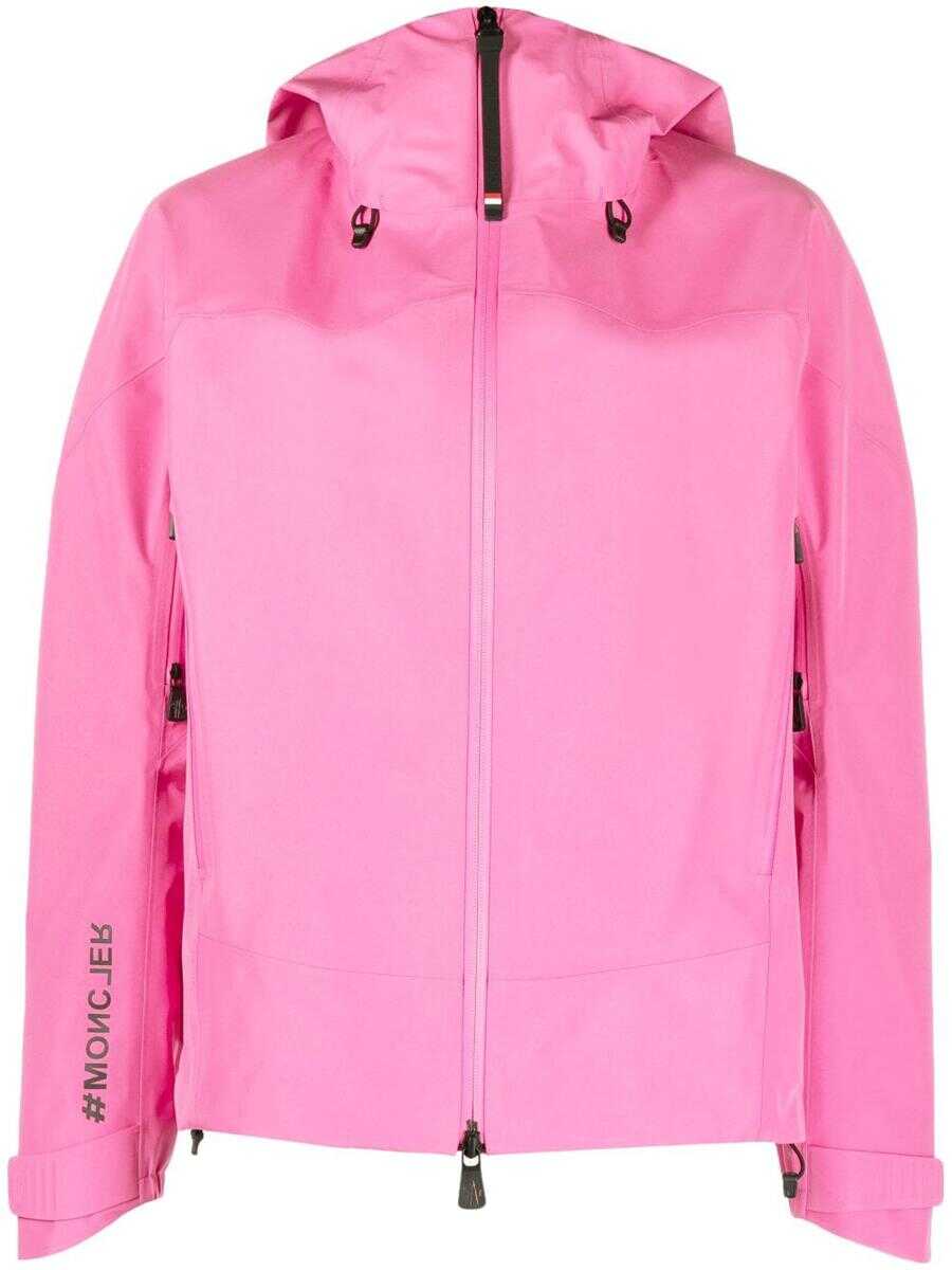 Moncler MONCLER zip-up hooded lightweight jacket PINK