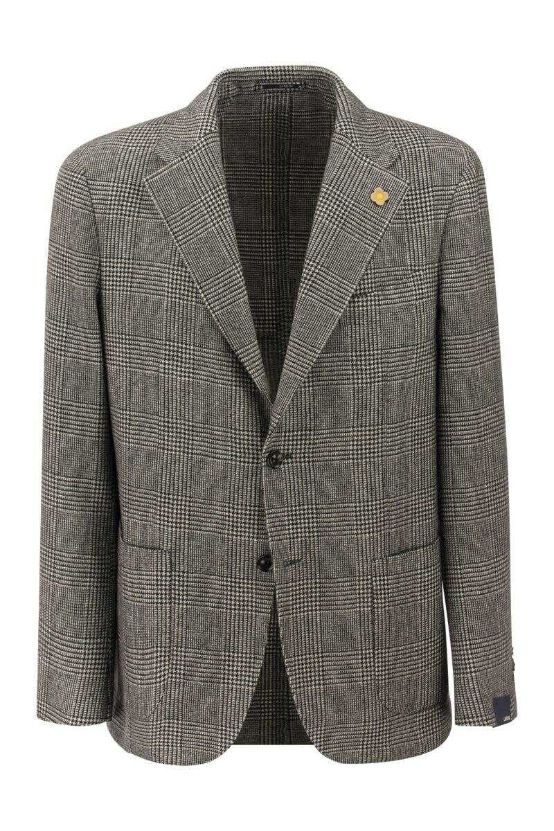 Lardini LARDINI Wool-blend Pied de Poule jacket GREY