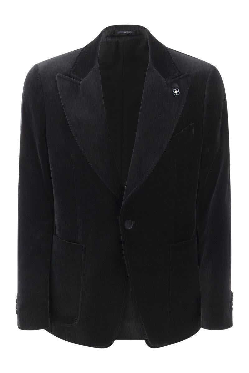 Lardini LARDINI Velvet jacket BLACK