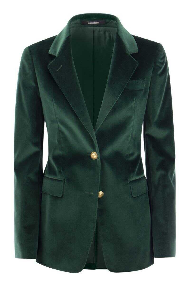 Tagliatore TAGLIATORE PARIS - Single-breasted velvet blazer GREEN