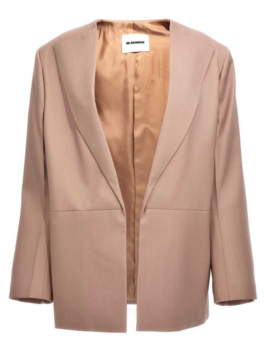 Jil Sander JIL SANDER Single-breasted blazer jacket BEIGE