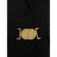 Sacouri Moschino Dama - Sacouri Moschino MOSCHINO Belt detail blazer BLACK Femei (BM 10456160) - B-mall.ro