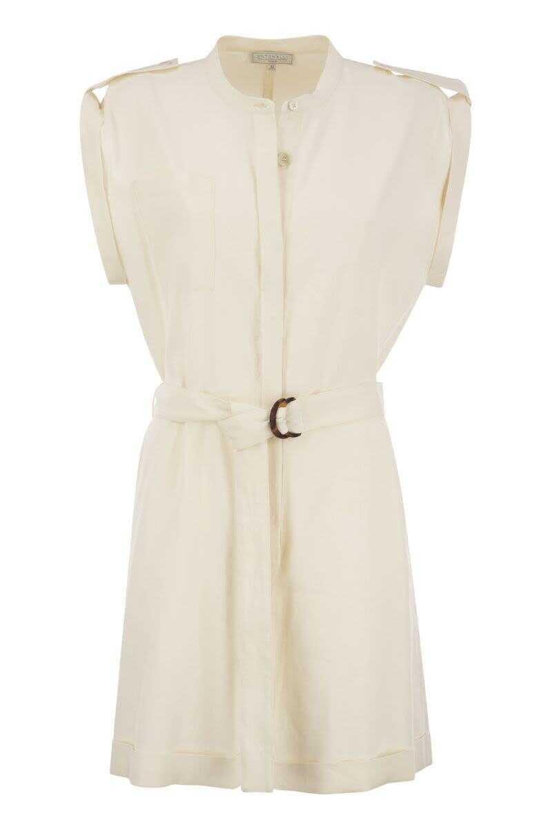 ANTONELLI ANTONELLI Linen and cotton blend overalls CREAM