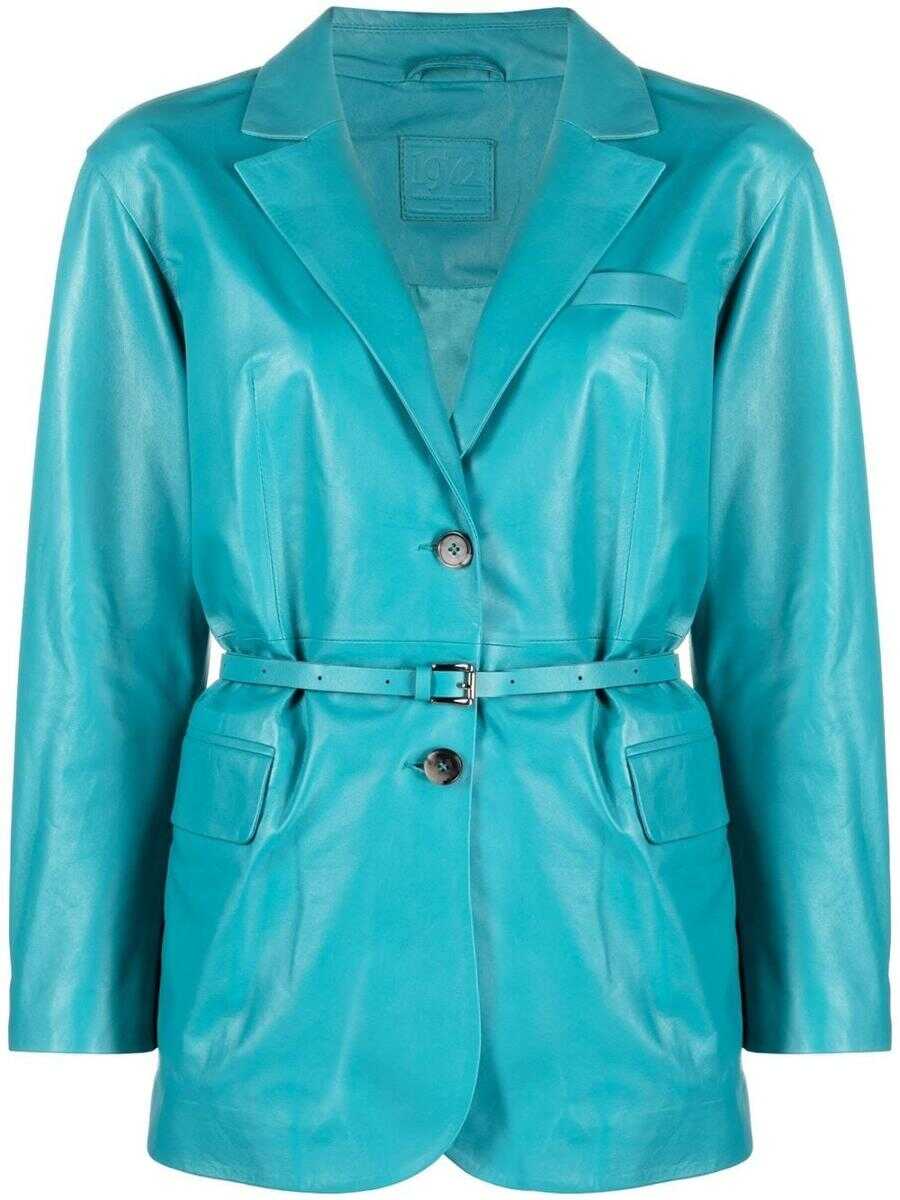 DESA 1972 DESA 1972 LEATHER BLAZER TURQUOISE